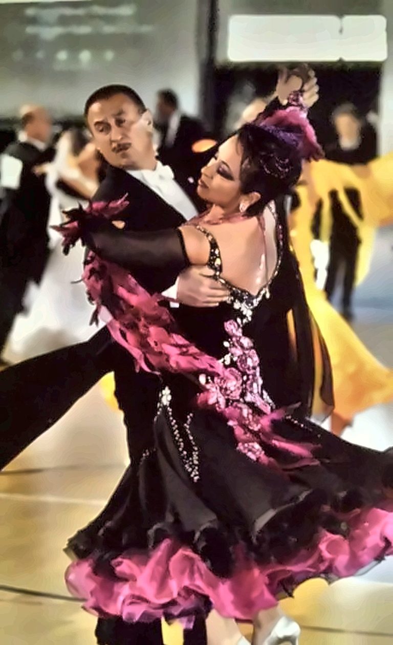 Umberto e Anna Maria ballano in gara al campionato regionale del Veneto e Trentino, a Brendola nel 2017